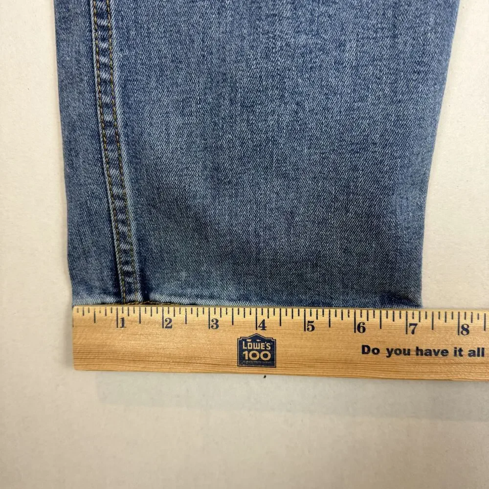 Levi's Jeans Mens 32x31 Blue Denim Stretch‎ Distressed Workwear Fit Straight Leg